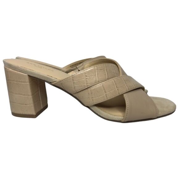Ann Taylor Factory Beige Slides Sandals Size 8 1/2 M - Picture 3 of 9